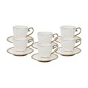 Ver imagem 1 de Conjunto 6 Xícaras de Chá Porcelana com Pires Paddy Branco 200 Ml Wolff