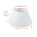Ver imagem 2 de Cúpula de Abajur 27x17x43cm Tecido Algodão Soquete Nacional Ref 23