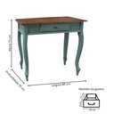 Ver imagem 4 de Aparador de Sala Rústico Madeira 1 Gavetas Pés Luiz Xv - Verde Kalle com Tampo Imbuia Glazer