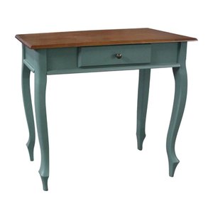 Aparador de Sala Rústico Madeira 1 Gavetas Pés Luiz Xv - Verde Kalle com Tampo Imbuia Glazer