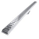 Ver imagem 3 de Ralo Linear Banheiro Seca Box 5x100 Inox Ondas Espelhado Coletor Branco com Sifão Tela (5cm x 100cm)