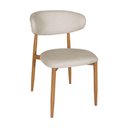 Ver imagem 3 de Kit 2 Cadeiras de Jantar Lucy Estrutura Aço Carbono Laminado Natural com Estofado Linho Cru