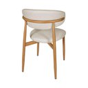 Ver imagem 5 de Kit 2 Cadeiras de Jantar Lucy Estrutura Aço Carbono Laminado Natural com Estofado Linho Cru