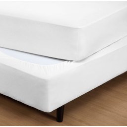 Capa para Box Cama Casal Padrão Malha 30/1 100% Algodão Branco - 1