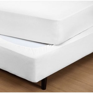 Capa para Box Cama Casal Padrão Malha 30/1 100% Algodão Branco