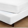 Capa para Box Cama Casal Padrão Malha 30/1 100% Algodão Branco - 1