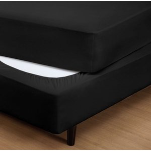 Capa para Box Cama King Size Malha 30/1 100% Algodão Preto