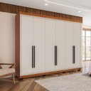 Ver imagem 1 de Roupeiro Casal Valência 6 Portas 4 Gavetas 242x214cm Freijó/Creme 240834