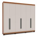 Ver imagem 2 de Roupeiro Casal Valência 6 Portas 4 Gavetas 242x214cm Freijó/Creme 240834