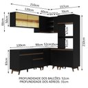 Ver imagem 4 de Armário de Cozinha Completa de Canto 367cm Preto Reims Madesa 01