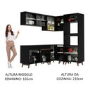 Ver imagem 6 de Armário de Cozinha Completa de Canto 367cm Preto Reims Madesa 01