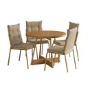 Ver imagem 1 de Conjunto Sala de Jantar 4 Cadeiras Santorini Carraro Dourado