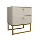 Ver imagem 6 de Mesa de Cabeceira Industrial Mdf com Pés Metalon Dourado Plancasa Off White