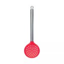 Ver imagem 3 de Kit 5 Colheres Utensílios Silicone Vermelho Cabo Inox