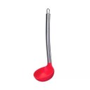 Ver imagem 4 de Kit 5 Colheres Utensílios Silicone Vermelho Cabo Inox