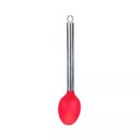 Ver imagem 2 de Kit 5 Colheres Utensílios Silicone Vermelho Cabo Inox