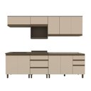 Ver imagem 5 de Cozinha Compacta 6 Peças para Pia Connect 10 Portas 4 Prateleiras MDF 260cm Marrom