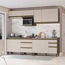 Ver imagem 1 de Cozinha Compacta 6 Peças para Pia Connect 10 Portas 4 Prateleiras MDF 260cm Marrom