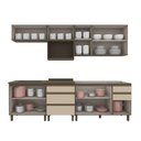 Ver imagem 2 de Cozinha Compacta 6 Peças para Pia Connect 10 Portas 4 Prateleiras MDF 260cm Marrom