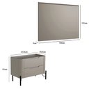 Ver imagem 5 de Conjunto Cabeceira Bend Casal MDF Grigio com Preto com 1 Mesa Casa Lar Shop