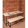Conjunto de Mesa de Jantar e Banco Luzzo Madeira e Ferro Industrial - 5
