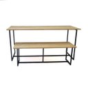Ver imagem 2 de Conjunto de Mesa de Jantar e Banco Luzzo Madeira e Ferro Industrial
