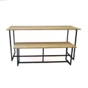 Ver imagem 6 de Conjunto de Mesa de Jantar e Banco Luzzo Madeira e Ferro Industrial