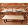 Conjunto de Mesa de Jantar e Banco Luzzo Madeira e Ferro Industrial - 7