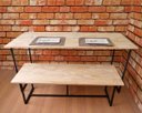 Ver imagem 7 de Conjunto de Mesa de Jantar e Banco Luzzo Madeira e Ferro Industrial