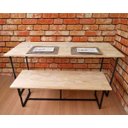 Ver imagem 7 de Conjunto de Mesa de Jantar e Banco Luzzo Madeira e Ferro Industrial