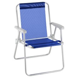 CADEIRA DE PRAIA ALTA ALUMÍNIO BEACH PREMIUM AZUL MARINHO - 1 CADEIRA DE PRAIA ALTA ALUMÍNIO BEACH PREMIUM AZUL MARINHO - 1