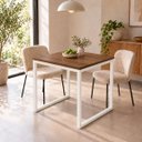 Ver imagem 3 de Mesa de Jantar Reforçada Industrial 70x50cm Tampo Marrom Pés Branco