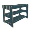 Sapateira Baixa Banco Multiuso Sólida em Madeira mdf Azul Petróleo VAIK Para Sala Quarto Garagem - 1