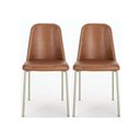 Ver imagem 2 de Conjunto com 2 Cadeiras Lucille Champanhe Pu Caramelo