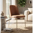 Ver imagem 1 de Conjunto com 2 Cadeiras Lucille Champanhe Pu Caramelo