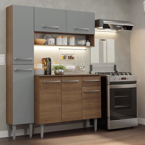 Armário de Cozinha Compacta 137 Cm Emilly Madesa 011