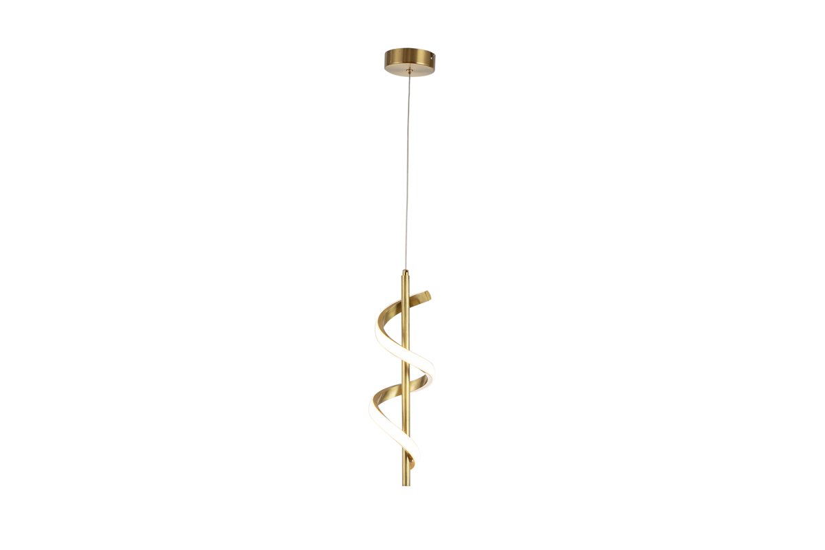 Pendente Espiral Dourado 40cm Led 12w 3000k Bivolt 14543-pl