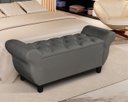 Ver imagem 2 de Recamier Baú para Cama Casal Ana 1,30m Estofado Retro Premium Closet Estilo Decorativo Cor Cinza
