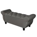 Ver imagem 1 de Recamier Baú para Cama Casal Ana 1,30m Estofado Retro Premium Closet Estilo Decorativo Cor Cinza