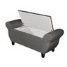 Recamier Baú para Cama Casal Ana 1,30m Estofado Retro Premium Closet Estilo Decorativo Cor Cinza - 3