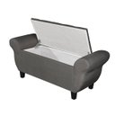 Ver imagem 3 de Recamier Baú para Cama Casal Ana 1,30m Estofado Retro Premium Closet Estilo Decorativo Cor Cinza