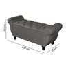 Recamier Baú para Cama Casal Ana 1,30m Estofado Retro Premium Closet Estilo Decorativo Cor Cinza - 5