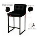 Ver imagem 3 de Banqueta Cozinha Alta com Encosto Industrial Kit 4 Preto Lirina Pu C05 - D’Rossi