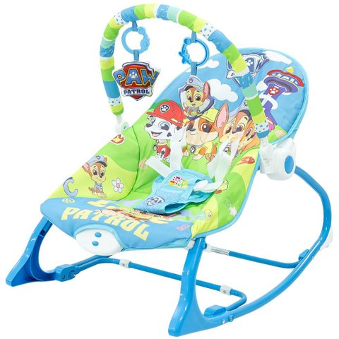 Cadeira de Descanso Bebê Balanço Musical Vibratória Patrulha Canina 18kg Brinquedo Suave Vibração