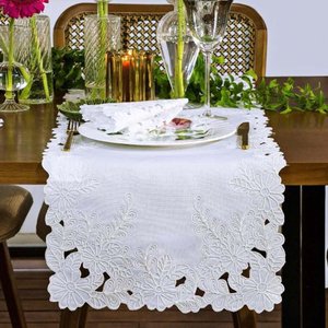 Caminho de Mesa Retangular Passione 40x180cm - Catran Branco