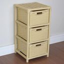 Ver imagem 6 de Kit Cesto Roupas e Gaveteiro 3 Gavetas Fibra Sintética 30x60 Palha Bege