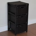Ver imagem 6 de Kit Cesto Roupas e Gaveteiro 3 Gavetas Fibra Sintética 30x60 Preto
