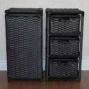 Ver imagem 3 de Kit Cesto Roupas e Gaveteiro 3 Gavetas Fibra Sintética 30x60 Preto