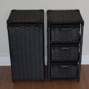 Ver imagem 4 de Kit Cesto Roupas e Gaveteiro 3 Gavetas Fibra Sintética 30x60 Preto