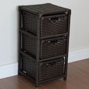 Ver imagem 6 de Kit Cesto Roupas e Gaveteiro 3 Gavetas Fibra Sintética 30x60 Argila Marrom Escuro